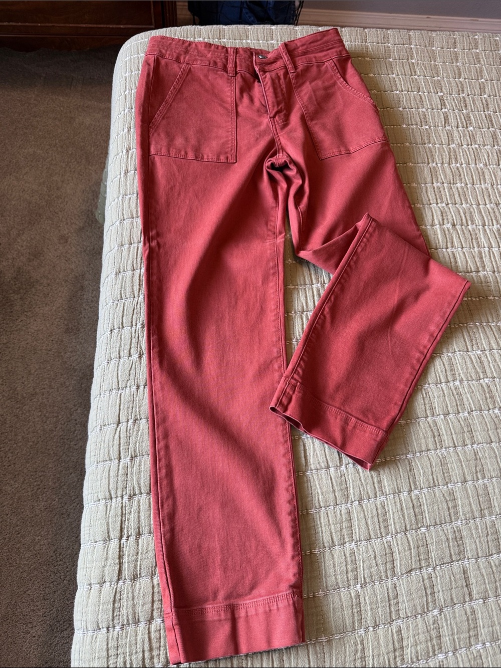 Kut from the Kloth Coral-Red Straight Leg Jeans